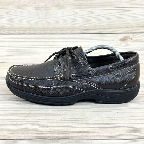 Faded Glory Mens 12 Bown Faux Leather Boat Shoe Kilroy IV Lace-Up Driving Loafer - Picture 9 of 13